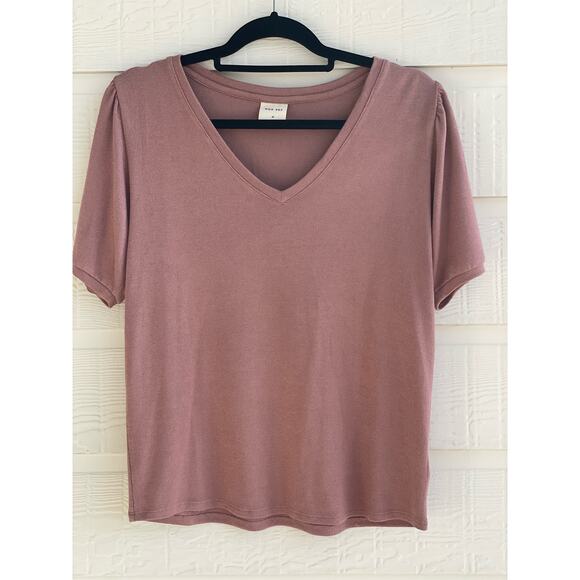 MOD REF short sleeve sweater blouse Medium rose pink - Picture 1 of 7